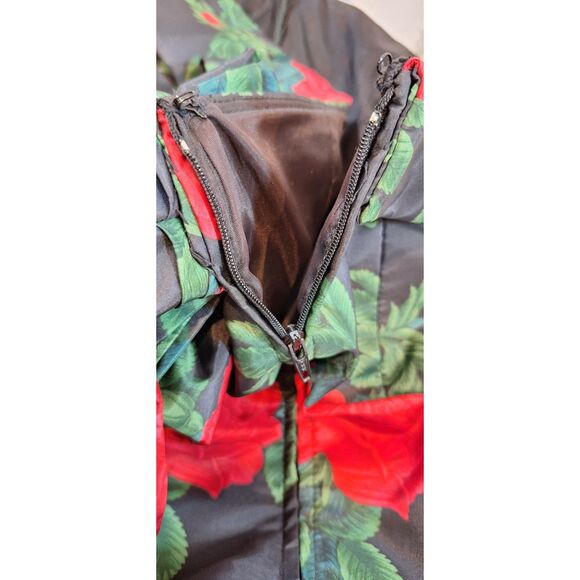 Morton Miles Design 80's Vintage Floral Rose Print Party Cocktail Prom Dress - Picture 6 of 16